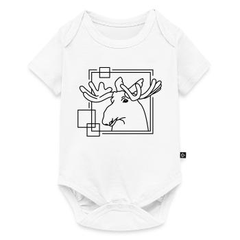 Orignal en forme géométrique - Conception d’art au trait - Body à manches courtes Premium Bébé - blanc - Devant
