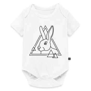 Lapin en forme géométrique - conception d’art au trait - Body à manches courtes Premium Bébé - blanc - Devant