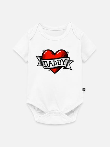 Herz - Band - Daddy - Baby Premium Kurzarmbody - Weiß