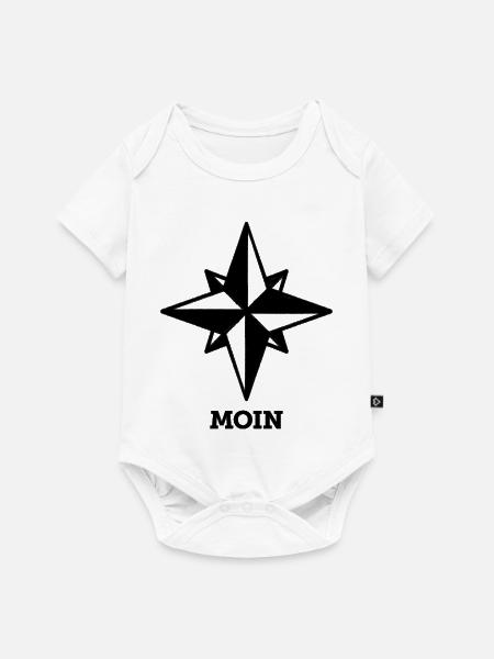 Moin (Kompass) - Baby Premium Kurzarmbody - Weiß