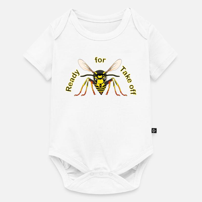 Wespe Ready for Take off - Baby Premium Kurzarmbody - Weiß