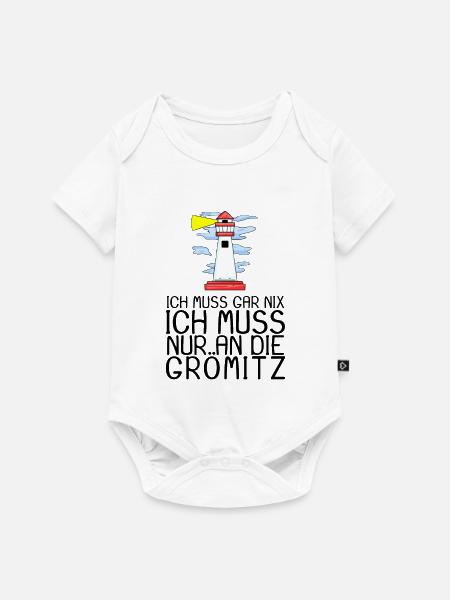 Grömitz Spruch Sprüche - Baby Premium Kurzarmbody - Weiß