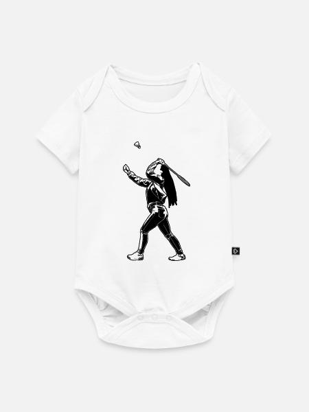 Badminton Mädel - Baby Premium Kurzarmbody - Weiß