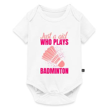 Juste une fille qui joue au badminton - Body à manches courtes Premium Bébé - blanc - Devant