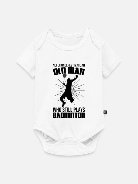 Alter Badmintonspieler - Baby Premium Kurzarmbody - Weiß
