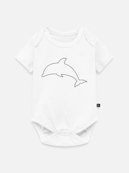 Delfin - Baby Premium Kurzarmbody - Weiß