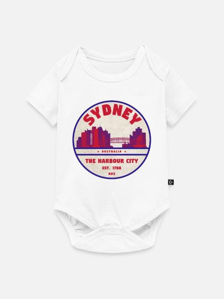 Sydney Skyline Badge - Baby Premium Kurzarmbody - Weiß