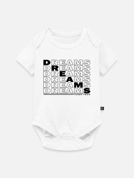 DREAMS - COME TRUE - Baby Premium Kurzarmbody - Weiß