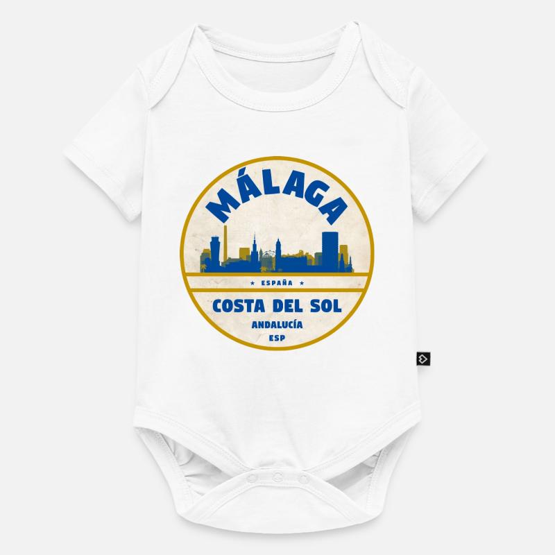 Style côtier de la Skyline de Malaga - Body à manches courtes Premium Bébé - blanc