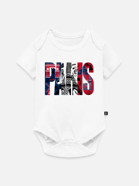 Collage Paris Eiffeltour - Baby Premium Kurzarmbody - Weiß