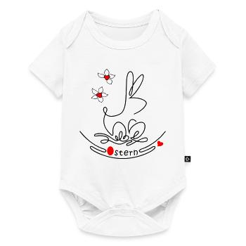 Osternest mit Osterhase - Baby Premium Kurzarmbody - Weiß - Vorne
