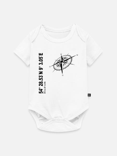 Husum - Baby Premium Kurzarmbody - Weiß