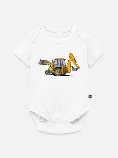 Baggerlader Traktor - Baby Premium Kurzarmbody - Weiß