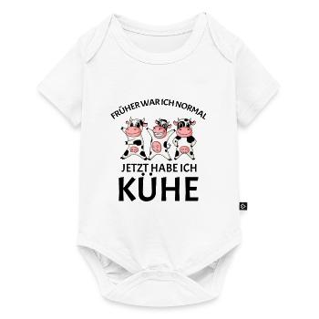 Kuh Kühe Rind - Baby Premium Kurzarmbody - Weiß - Vorne
