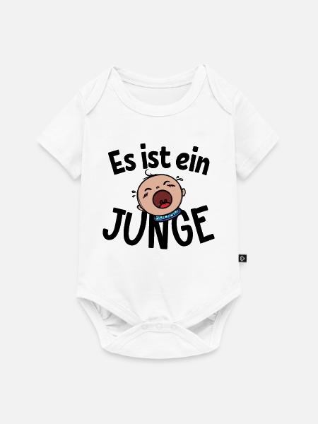 Schwanger Familienglück Statement Babybauch - Baby Premium Kurzarmbody - Weiß