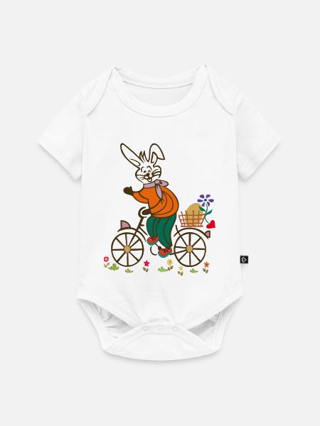 Osterhase, Osterei, Osterfest - Baby Premium Kurzarmbody - Weiß