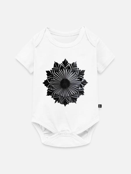 Schwarzer Origami-Stern - Baby Premium Kurzarmbody - Weiß