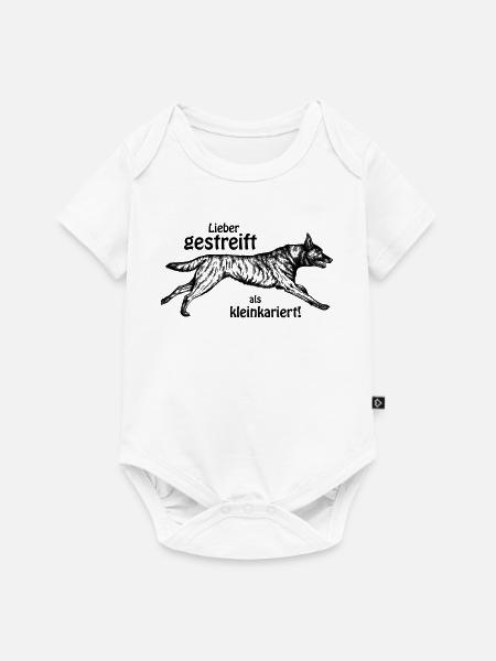Lieber gestreift als kleinkariert - schwarz - Baby Premium Kurzarmbody - Weiß