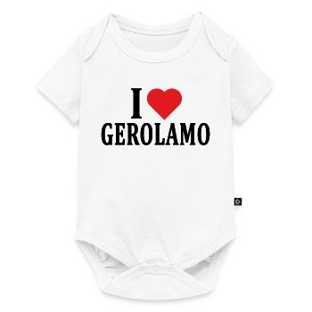 t-shirt J’aime Gerolamo idée cadeau t-shirt - Body à manches courtes Premium Bébé - blanc - Devant