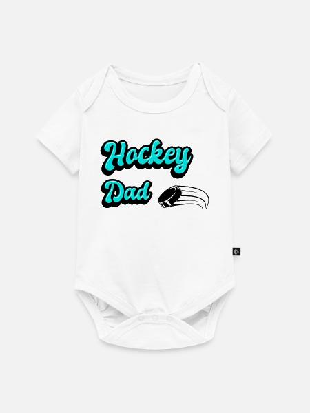 Hockey Vater Design - Baby Premium Kurzarmbody - Weiß