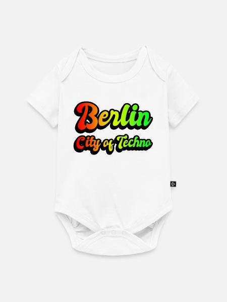 Berlin Stadt des Technos Regenbogen - Baby Premium Kurzarmbody - Weiß