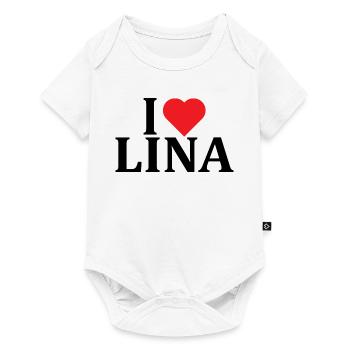 name t-shirt I love Lina t-shirt gift idea - Baby Premium short-sleeve bodysuit - white - Front