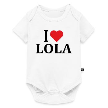 nom t-shirt J’aime Lola t-shirt idée cadeau - Body à manches courtes Premium Bébé - blanc - Devant