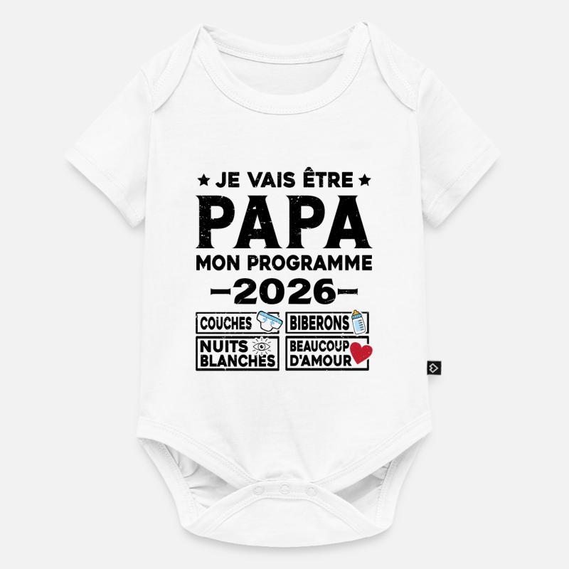 Je vais être papa mon programme en 2026 - Body à manches courtes Premium Bébé - blanc