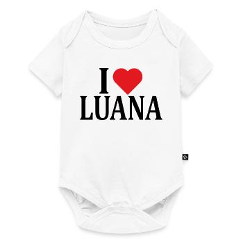 nom t-shirt J’aime Luana idée cadeau t-shirt - Body à manches courtes Premium Bébé - blanc - Devant