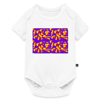 Déco motif cube coloré - Body à manches courtes Premium Bébé - blanc - Devant