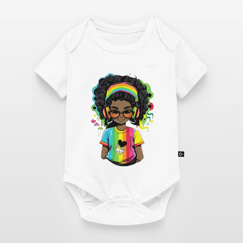 Leuchtender Reggae-Pullover mit Rainbow-Design Baby Premium Kurzarmbody