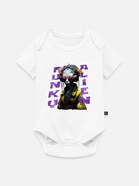 Funky Alien 02 - Baby Premium Kurzarmbody - Weiß