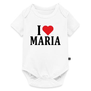 Name T-Shirt Ich liebe Maria T-Shirt Geschenkidee - Baby Premium Kurzarmbody - Weiß - Vorne
