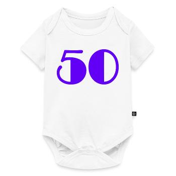 50. 50 YEARS. 50th ANNIVERSARY. BIRTHDAY 50 YEARS. - Baby Premium short-sleeve bodysuit - white - Front