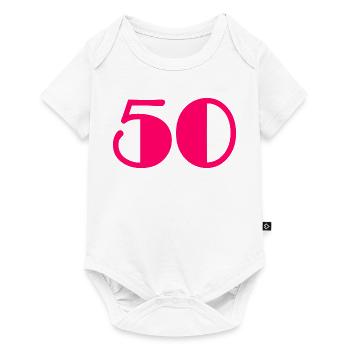 50. 50 YEARS. 50th ANNIVERSARY. BIRTHDAY 50 YEARS. - Baby Premium short-sleeve bodysuit - white - Front