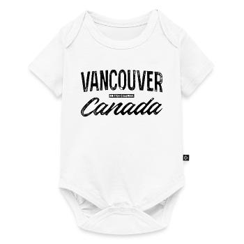 Vancouver, Canada, Rétro Lettering Design - Body à manches courtes Premium Bébé - blanc - Devant