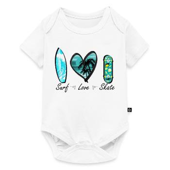 surf love skate wave heart - Baby Premium short-sleeve bodysuit - white - Front