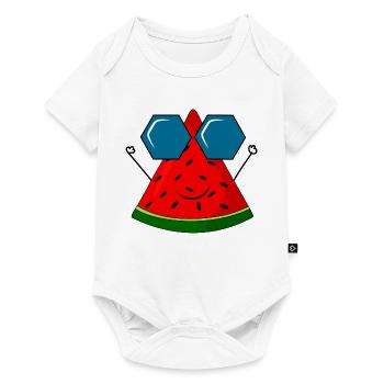 summer, pastèque, soleil - Body à manches courtes Premium Bébé - blanc - Devant