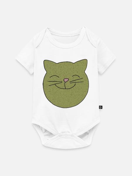 katze lacht - Baby Premium Kurzarmbody - Weiß