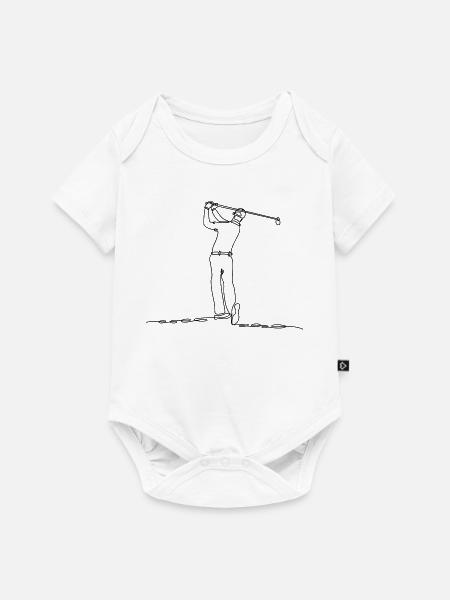Golf Spieler Lineart schwarz - Baby Premium Kurzarmbody - Weiß