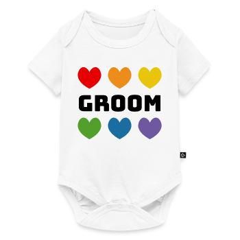 Rainbow Hearts Groom noir - Body à manches courtes Premium Bébé - blanc - Devant