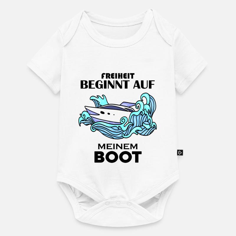 Boote Motorboot - Baby Premium Kurzarmbody - Weiß