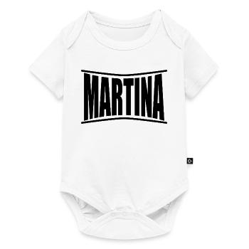 T-Shirt mit Namen Martina T-Shirt Geschenkidee - Baby Premium Kurzarmbody - Weiß - Vorne
