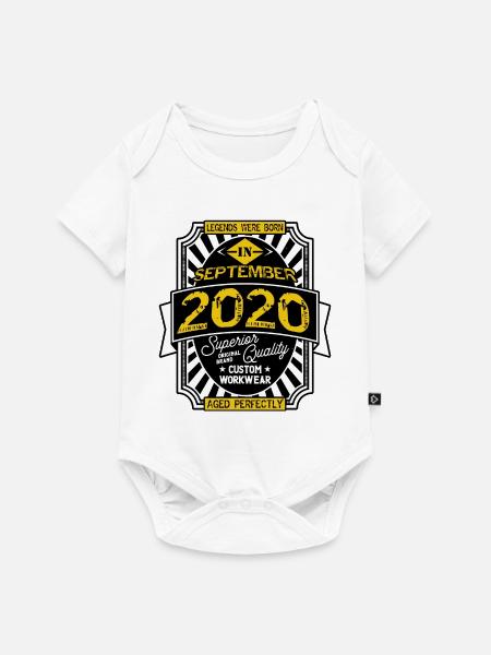 SEPTEMBER 2020 - Baby Premium Kurzarmbody - Weiß