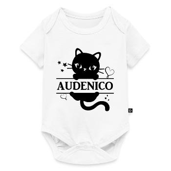 T-Shirt Audenico T-Shirt Katze Geschenkidee Katze Katze - Baby Premium Kurzarmbody - Weiß - Vorne