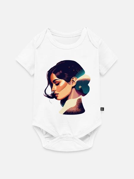 Kosmische Traumfrau Illustration - Baby Premium Kurzarmbody - Weiß