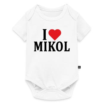 nom du t-shirt J’adore Mikol idée cadeau t-shirt - Body à manches courtes Premium Bébé - blanc - Devant