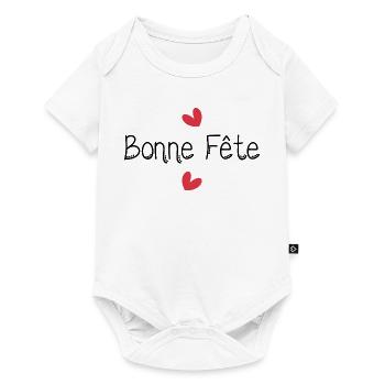 PAPA. FÊTE DES PÈRES. BONNE FÊTE PAPA. BONNE FÊTE - Body à manches courtes Premium Bébé - blanc - Devant