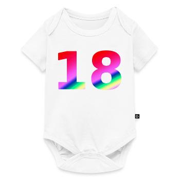 oberteile geburtstag, 18 rosatöne farbverlauf - Baby Premium Kurzarmbody - Weiß - Vorne
