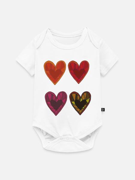lustiger style mit herzen - Baby Premium Kurzarmbody - Weiß